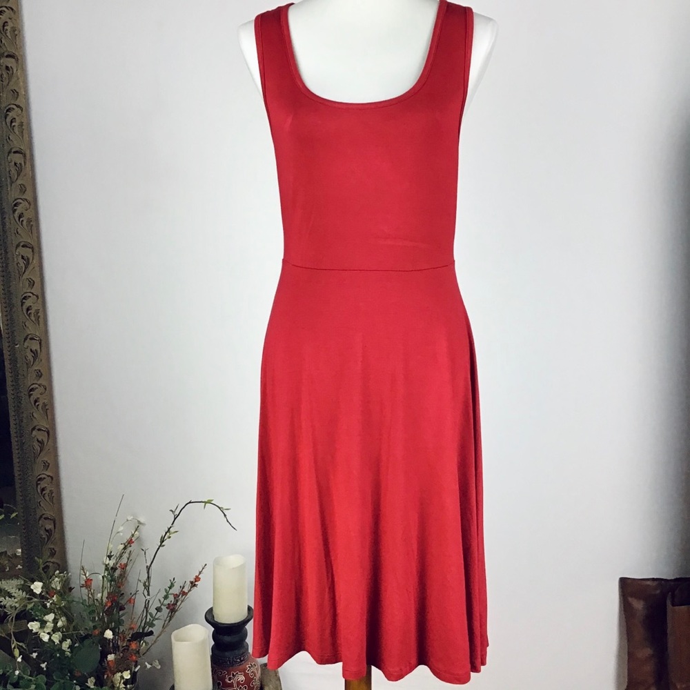 TOMS red t-shirt dress, soft, flattering comfy